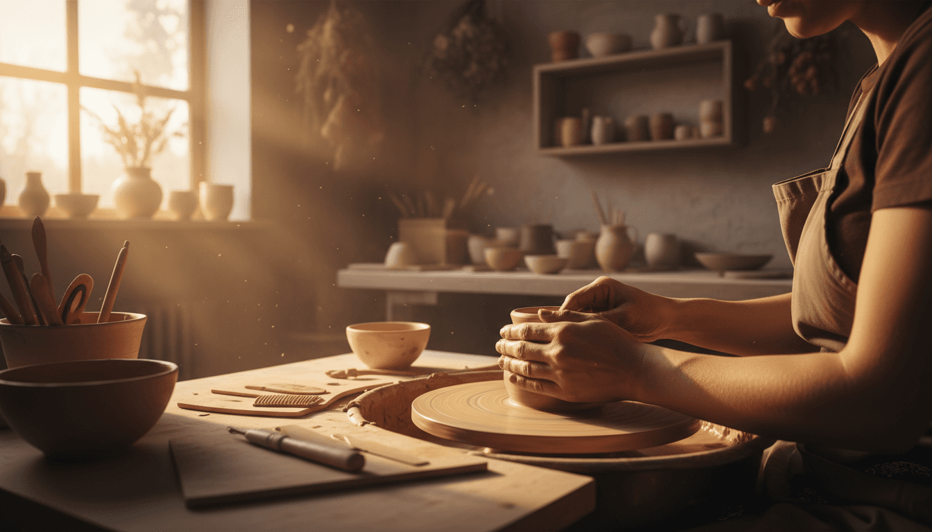 Les mains d'un artisan au travail, concentré sur son savoir-faire